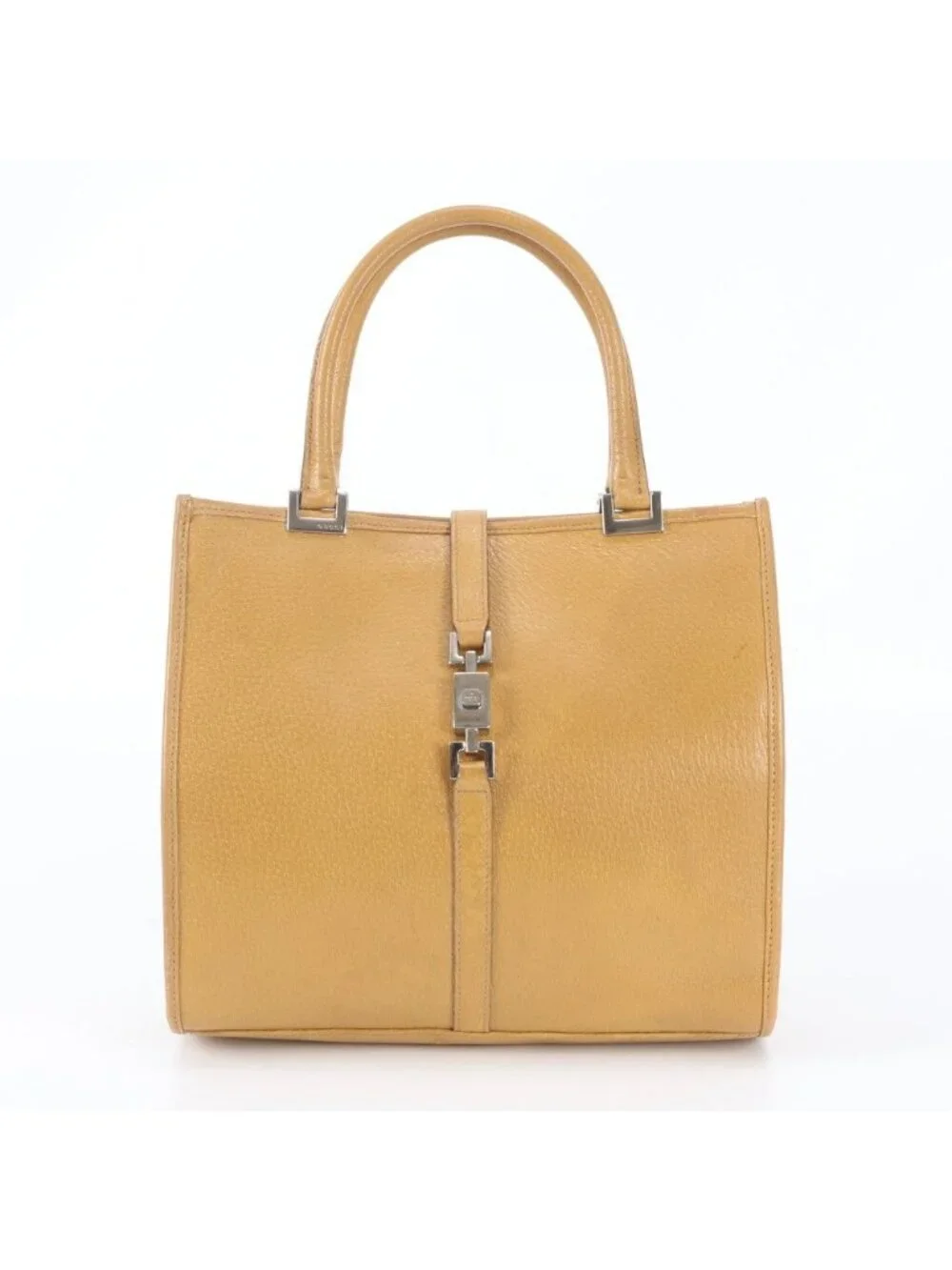 Gucci Jackie 002 Leather Handbag Tote Silver